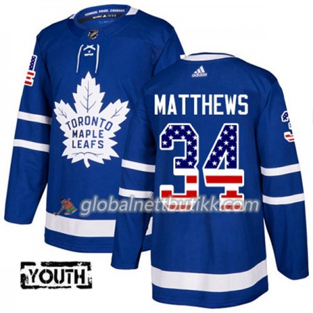 Toronto Maple Leafs Hockeydrakt Auston Matthews 34 2017-2018 USA Flag Fashion Blå Adidas Authentic - Barn